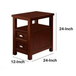 Brown Spacious Chair Side Table by Benjara -Cheap Benjara Store brown benjara end side tables bm157881 40 1000