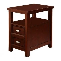 Brown Spacious Chair Side Table by Benjara