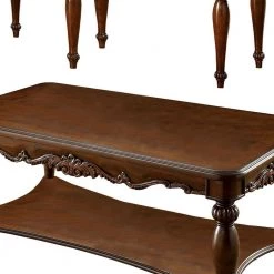 3-Piece 26 in. Brown Medium Rectangle Wood Coffee Table Set with Storage by Benjara -Cheap Benjara Store brown benjara end side tables bm166160 44 1000