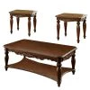 3-Piece 26 in. Brown Medium Rectangle Wood Coffee Table Set with Storage by Benjara