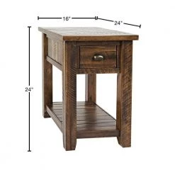 24 in. H Oak Brown Wooden One Drawer Chair Side Table by Benjara -Cheap Benjara Store brown benjara end side tables bm183959 40 1000