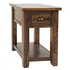 24 in. H Oak Brown Wooden One Drawer Chair Side Table by Benjara -Cheap Benjara Store brown benjara end side tables bm183959 4f 1000