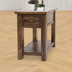 24 in. H Oak Brown Wooden One Drawer Chair Side Table by Benjara -Cheap Benjara Store brown benjara end side tables bm183959 c3 1000