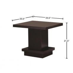 Contemporary Cappuccino Brown End Table with Pedestal Base by Benjara -Cheap Benjara Store brown benjara end side tables bm184934 40 1000