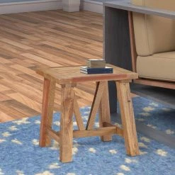 22 in. H Brown Pine with Trestle Reinforced Sawhorse Base Wood End Table by Benjara 12 22 in. H Brown Pine with Trestle Reinforced Sawhorse Base Wood End Table by Benjara -Cheap Benjara Store brown benjara end side tables bm187639 fa 1000