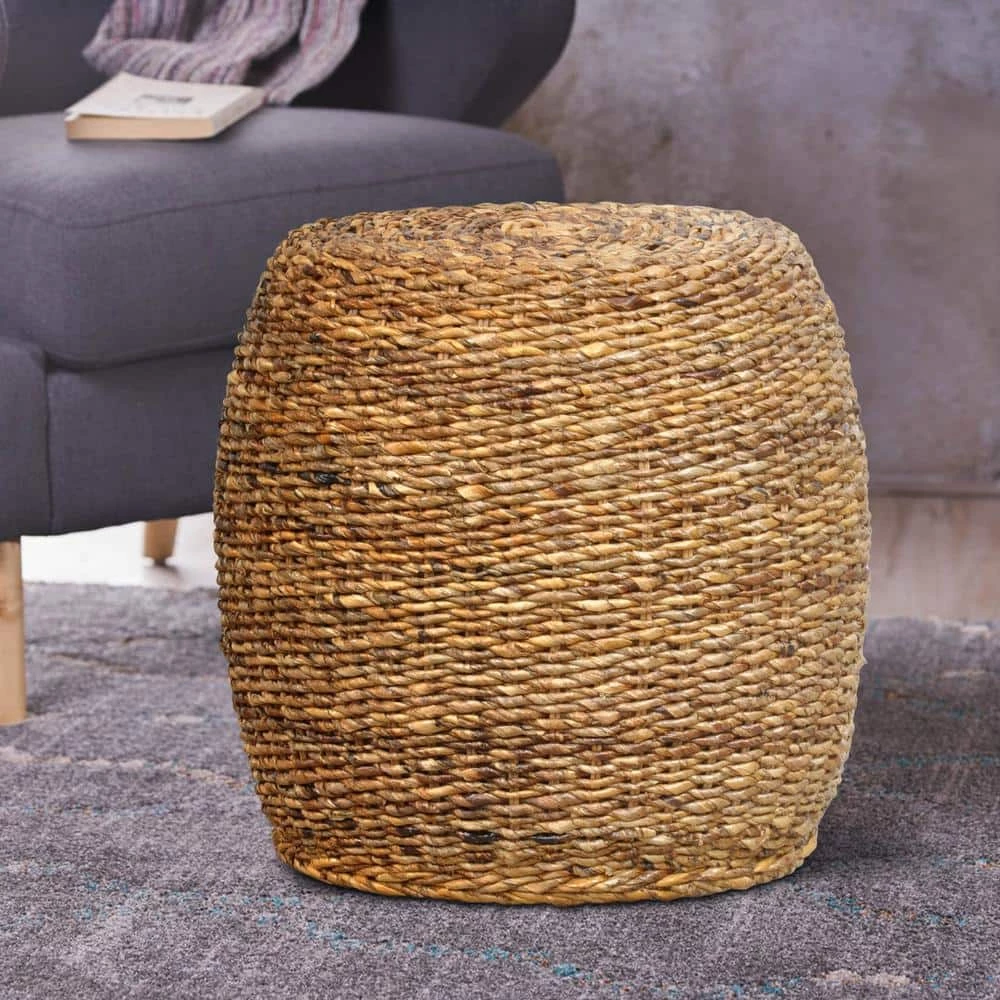 Transitional Style 19 in. H Brown Wood and Woven Rattan Round End Table by Benjara 6 Transitional Style 19 in. H Brown Wood and Woven Rattan Round End Table by Benjara - Image 6