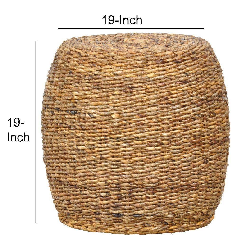 Transitional Style 19 in. H Brown Wood and Woven Rattan Round End Table by Benjara 5 Transitional Style 19 in. H Brown Wood and Woven Rattan Round End Table by Benjara - Image 5