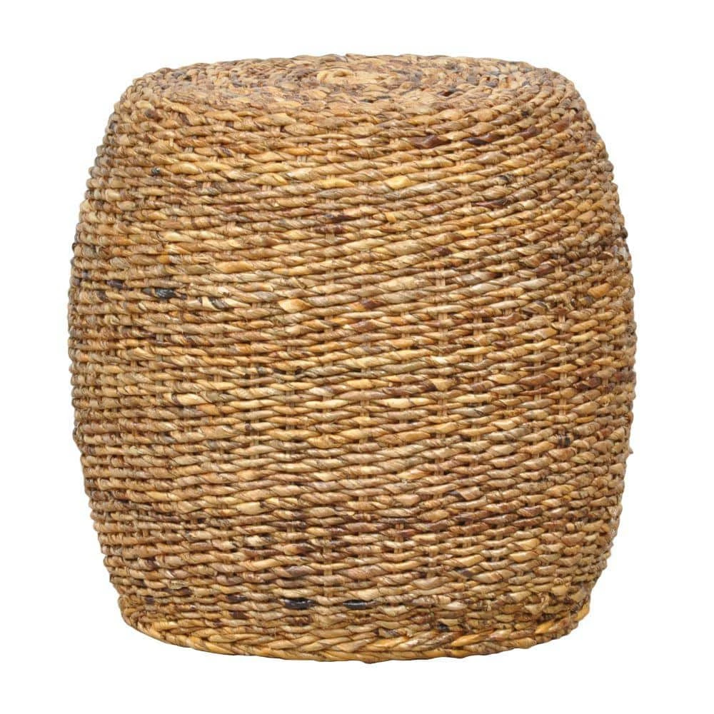 Transitional Style 19 in. H Brown Wood and Woven Rattan Round End Table by Benjara 1 Transitional Style 19 in. H Brown Wood and Woven Rattan Round End Table by Benjara