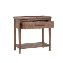 22 in. Natural Brown Classic Mango Wood Rectangular End Table with 1 Drawer and 1 Shelf by Benjara -Cheap Benjara Store brown benjara end side tables bm282998 c3 1000