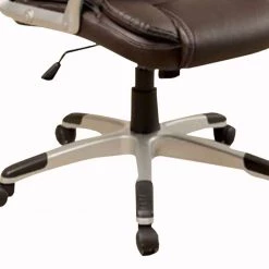 Sibley Contemporary 43 in. H Brown Finish Metal and Leather Office Chair by Benjara -Cheap Benjara Store brown benjara executive chairs bm131837 4f 1000