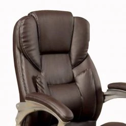Sibley Contemporary 43 in. H Brown Finish Metal and Leather Office Chair by Benjara -Cheap Benjara Store brown benjara executive chairs bm131837 c3 1000