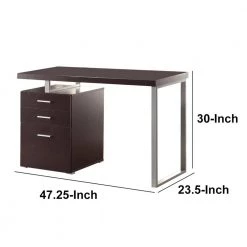 Contemporary Style 23.5 in. Brown Office Writing Desk with File Drawer by Benjara -Cheap Benjara Store brown benjara executive desks bm159071 44 1000