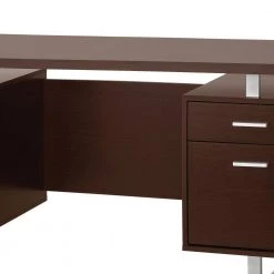 60 in. Rectangular Brown 2 Drawer Executive Desk with Built-In Storage by Benjara -Cheap Benjara Store brown benjara executive desks bm163908 77 1000