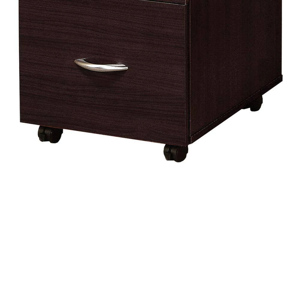 File Cabinet Espresso Brown with 3-Drawers by Benjara 4 File Cabinet Espresso Brown with 3-Drawers by Benjara - Image 4