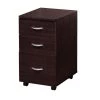 File Cabinet Espresso Brown with 3-Drawers by Benjara