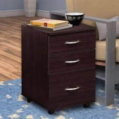 File Cabinet Espresso Brown with 3-Drawers by Benjara 11 File Cabinet Espresso Brown with 3-Drawers by Benjara -Cheap Benjara Store brown benjara file cabinets bm148328 fa 1000