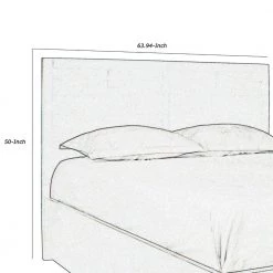 63 in. Cherry Brown Panel Design Queen Size Wooden Headboard (63.94 in. x 2.13 in. x 50 in.) by Benjara -Cheap Benjara Store brown benjara headboards bm218125 1f 1000