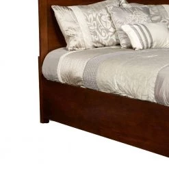 2.13 in. Cherry Brown Panel Design Twin Size Wooden Headboard by Benjara -Cheap Benjara Store brown benjara headboards bm218153 4f 1000