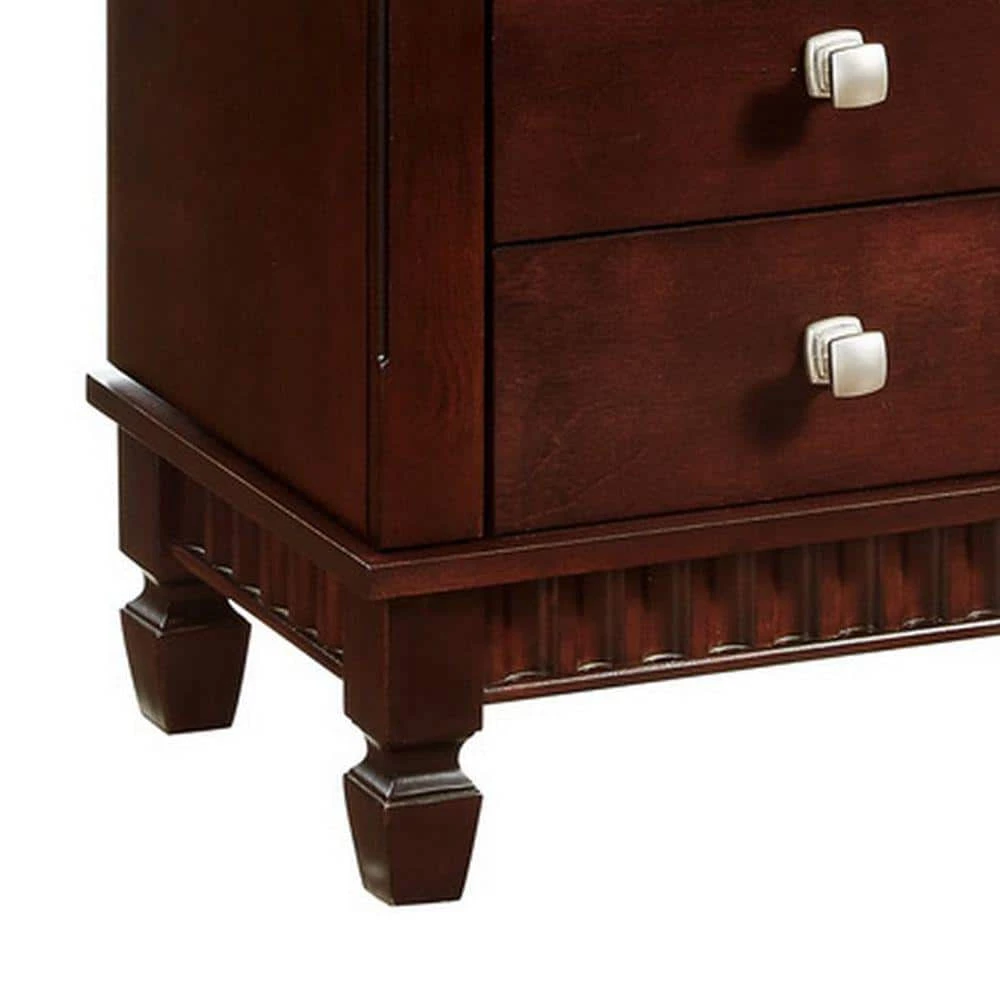 Brown 7-Drawer Jewelry Armoire with Fluted Design 42.38 in. x 14 in. x 20 in. by Benjara 6 Brown 7-Drawer Jewelry Armoire with Fluted Design 42.38 in. x 14 in. x 20 in. by Benjara - Image 6