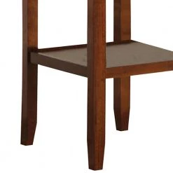 Brown Round Top Wooden Counter Table with Stemware Rack and 2-Drop Leaves by Benjara -Cheap Benjara Store brown benjara kitchen dining tables bm157248 4f 1000