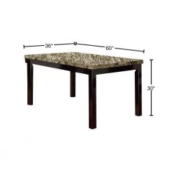 60 in. 1-Piece Brown Faux Marble and Pine Wood Dining Table by Benjara -Cheap Benjara Store brown benjara kitchen dining tables bm171261 40 1000