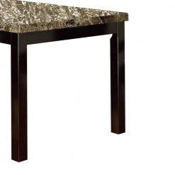 60 in. 1-Piece Brown Faux Marble and Pine Wood Dining Table by Benjara -Cheap Benjara Store brown benjara kitchen dining tables bm171261 44 1000