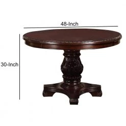 Traditional Dark Cherry Brown Round Dining Table by Benjara -Cheap Benjara Store brown benjara kitchen dining tables bm171266 44 1000