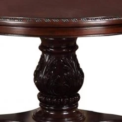 Traditional Dark Cherry Brown Round Dining Table by Benjara -Cheap Benjara Store brown benjara kitchen dining tables bm171266 4f 1000