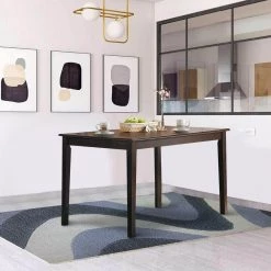 29 in. H Espresso Brown Wooden Dining Table with Tapered Legs by Benjara -Cheap Benjara Store brown benjara kitchen dining tables bm177569 31 1000