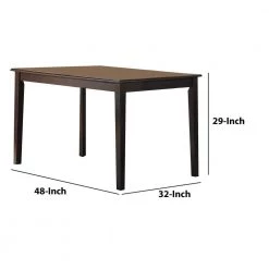 29 in. H Espresso Brown Wooden Dining Table with Tapered Legs by Benjara -Cheap Benjara Store brown benjara kitchen dining tables bm177569 fa 1000