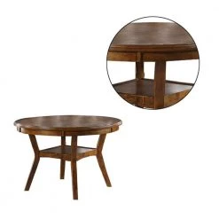 47 in. Walnut Brown Round Top Wooden Dining Table with Boomerang Legs by Benjara 8 47 in. Walnut Brown Round Top Wooden Dining Table with Boomerang Legs by Benjara -Cheap Benjara Store brown benjara kitchen dining tables bm228573 4f 1000