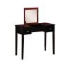 30" H x 36" W x 18" L Transitional Brown Wooden 2 Piece Vanity Set with Flip Top Mirror by Benjara
