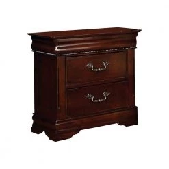2 Drawers Wooden Brown Finish Night Stand by Benjara