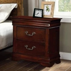 2 Drawers Wooden Brown Finish Night Stand by Benjara -Cheap Benjara Store brown benjara nightstands bm123205 c3 1000