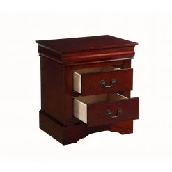 Traditional 2-Drawer s Brown Wood Nightstand by Louis Philippe III 22 in. L x 16 in. W x 24 in. H by Benjara -Cheap Benjara Store brown benjara nightstands bm154518 4f 1000
