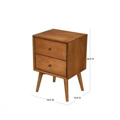 Acron Mid Century Mahogany Wood Nightstand 15 in. L x 18 in. W x 26 in. by Benjara -Cheap Benjara Store brown benjara nightstands bm172817 40 1000