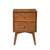 Acron Mid Century Mahogany Wood Nightstand 15 in. L x 18 in. W x 26 in. by Benjara