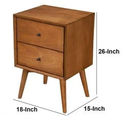 Acron Mid Century Mahogany Wood Nightstand 15 in. L x 18 in. W x 26 in. by Benjara -Cheap Benjara Store brown benjara nightstands bm172817 a0 1000
