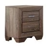2-Drawer Brown Transitional Style Wooden Nightstand with Tapered Feet 16.5 in. L x 23.5 in. W x 26.75 in. H by Benjara