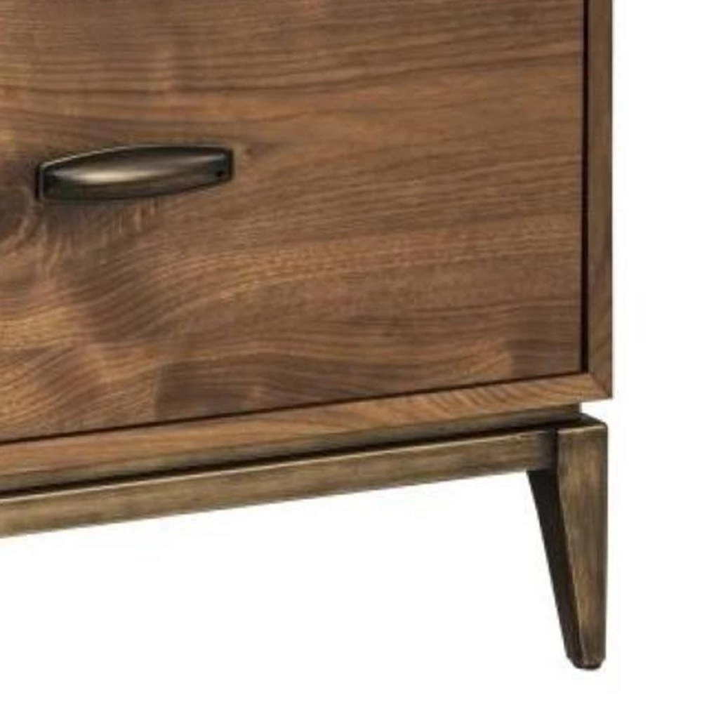 2-Drawer Brown Wooden Nightstand 16 in. L x 26 in. W x 25 in. H by Benjara 3 2-Drawer Brown Wooden Nightstand 16 in. L x 26 in. W x 25 in. H by Benjara - Image 3