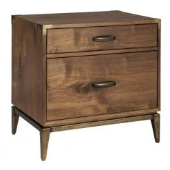 2-Drawer Brown Wooden Nightstand 16 in. L x 26 in. W x 25 in. H by Benjara