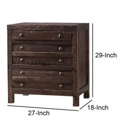 Brown Wooden Nightstand with 3-Drawer 18 in. L x 27 in. W x 29 in. H by Benjara -Cheap Benjara Store brown benjara nightstands bm187668 44 1000