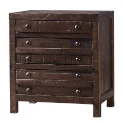 Brown Wooden Nightstand with 3-Drawer 18 in. L x 27 in. W x 29 in. H by Benjara