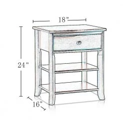 Traditional Style 1-Drawer Brown Wooden Nightstand with 2-Open Shelves 16 in. L x 18 in. W x 24 in. H by Benjara -Cheap Benjara Store brown benjara nightstands bm203361 fa 1000