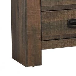 2-Drawer Brown Wooden Nightstand with Saw Hewn Texture 24.75 in. L x 25.5 in. W x 15.75 in. H by Benjara -Cheap Benjara Store brown benjara nightstands bm242629 1f 1000