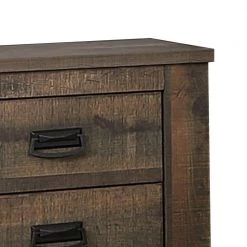 2-Drawer Brown Wooden Nightstand with Saw Hewn Texture 24.75 in. L x 25.5 in. W x 15.75 in. H by Benjara -Cheap Benjara Store brown benjara nightstands bm242629 4f 1000