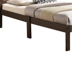 Simply Design Brown Twin Bed with Wooden Slatted Headboard by Benjara -Cheap Benjara Store brown benjara platform beds bm155990 4f 1000