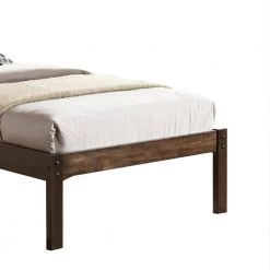 Simply Design Brown Twin Bed with Wooden Slatted Headboard by Benjara -Cheap Benjara Store brown benjara platform beds bm155990 fa 1000