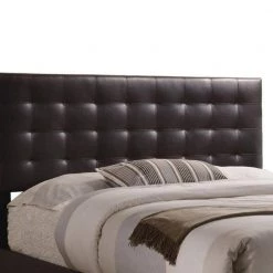 Transitional Style Brown Queen Size Padded Bed by Benjara -Cheap Benjara Store brown benjara platform beds bm156053 44 1000