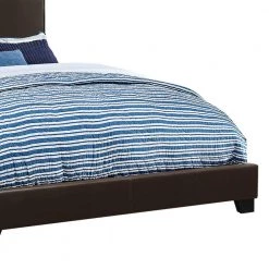 Leather Upholstered Brown Queen Size Platform Bed by Benjara -Cheap Benjara Store brown benjara platform beds bm182794 4f 1000